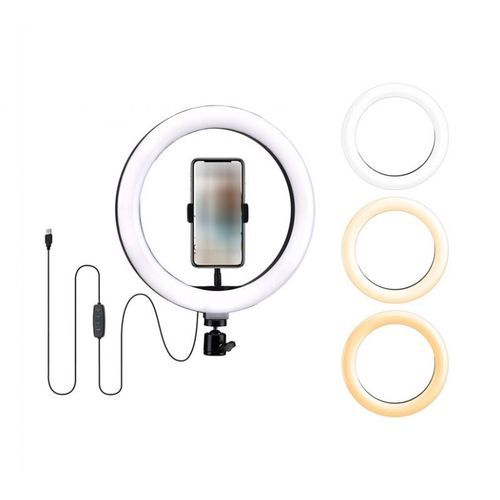 33 Cm  Circle Ring Light with Phone Holder, Large Selfie Ring Lights with 3 Light Modes (warm - natural - white ) 10 Brightness, Dimmable LED Ring Light for Makeup Vlog Zoom Live Streaming