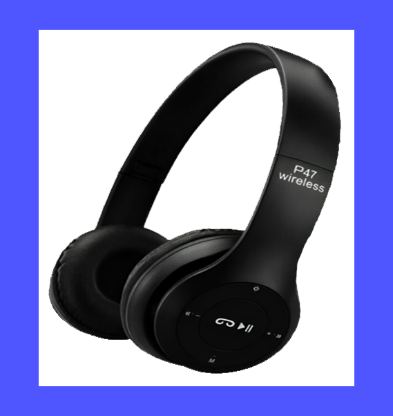 P47, Multifunctional Stereo, Wireless, Bltooth, Headphones ,Foldable ,Over Ear ,Headset (BLACK)