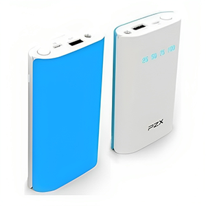 PZX  10400.0 mAh Portable Power Bank Blue/White